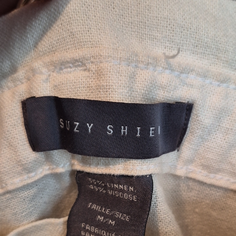 Suzy Shier Light Cream Linen Blend Skirt - Picture 2 of 6